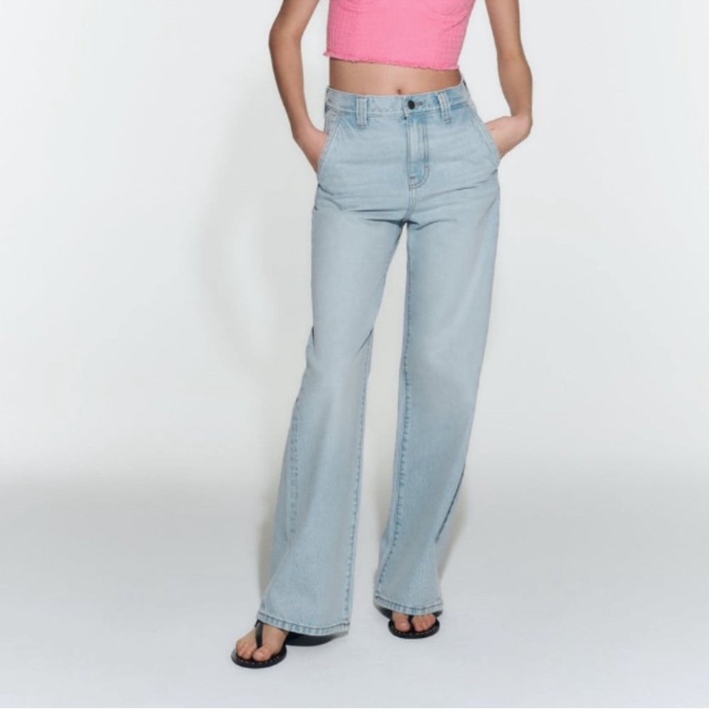 Zara ZW Denim Chino Pants 7513/056 size 6 - Picture 4 of 10